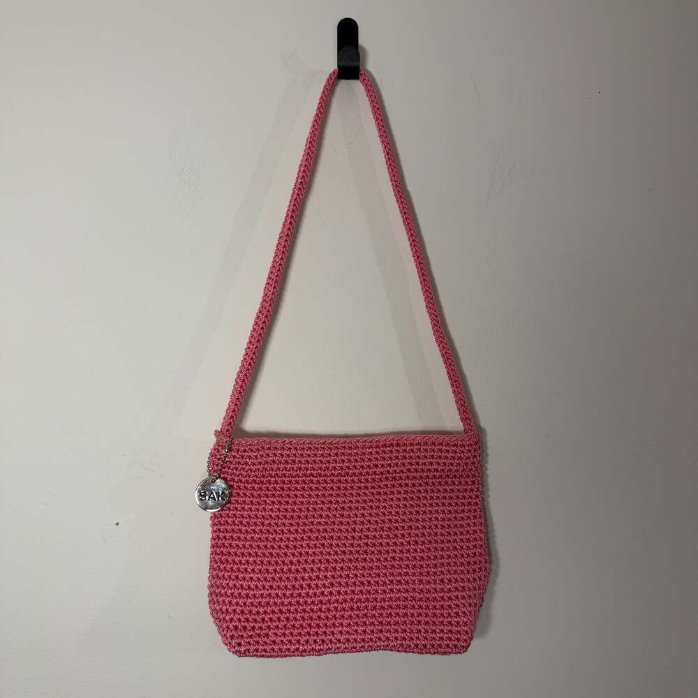 The Sak Pink Crochet Mini Shoulder Bag Y2K Boho Fairy-core - Picture 1 of 6